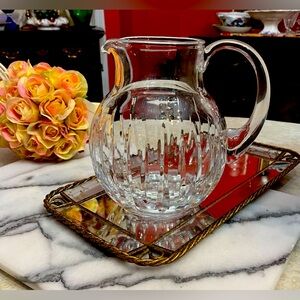 Classic SoHo Full-Lead Crystal Pitcher Etched Sign by Reed & Barton 8” x 8”